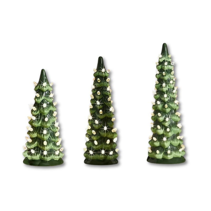 Branela | LED Weihnachtsbaum aus Keramik mit Timer und Batteriebetrieb