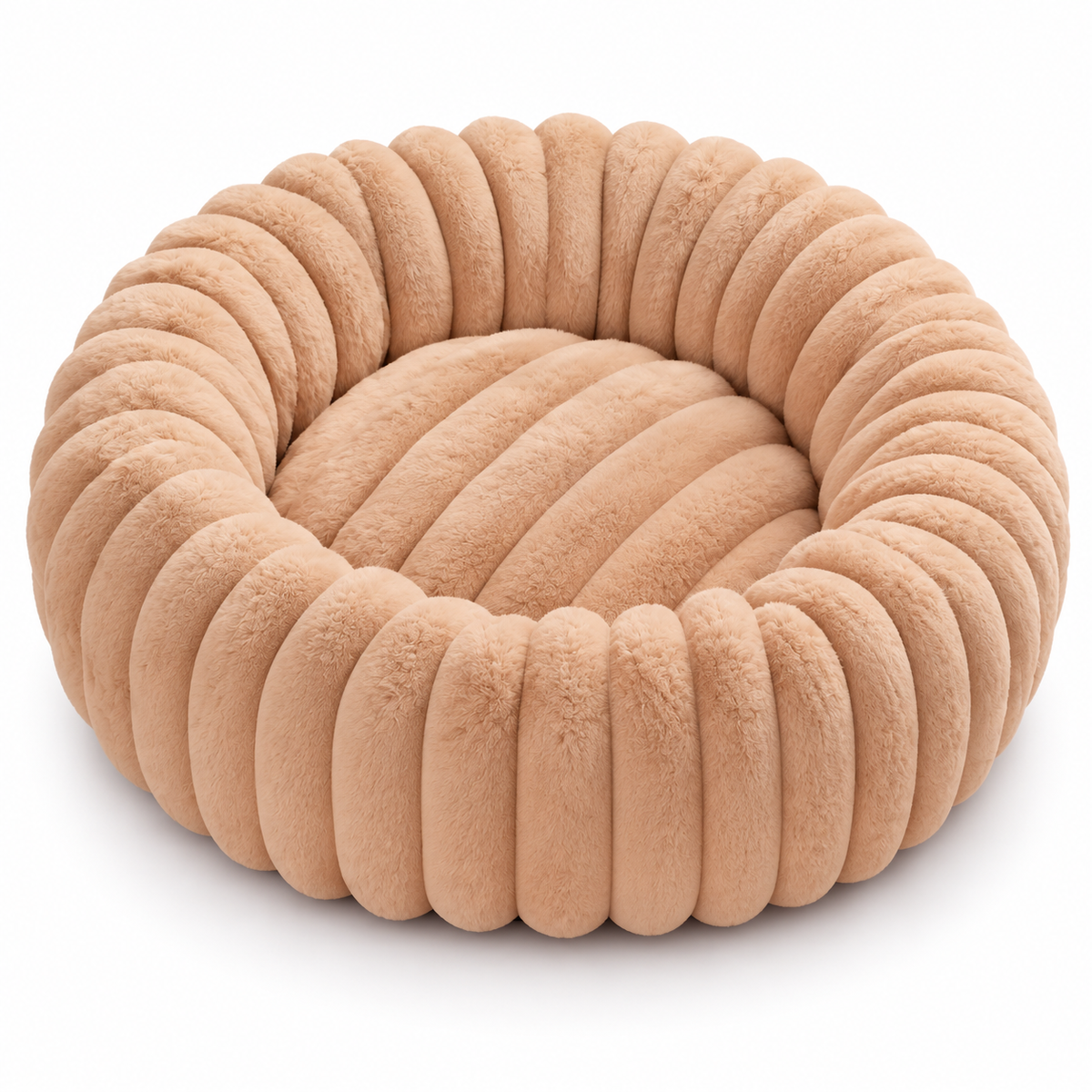 Kuschio | Cuccia rotonda in peluche per cani con bordo morbido, lavabile, Ø 40–80 cm