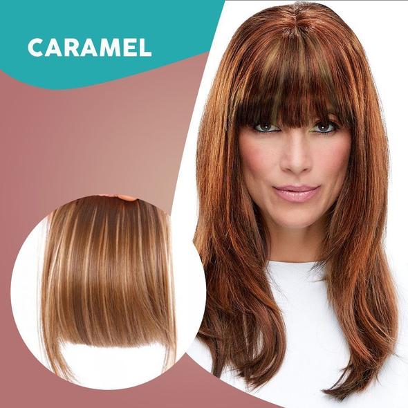 FringeLuxe | Frangia a clip in fibra sintetica resistente al calore con base in monofilamento