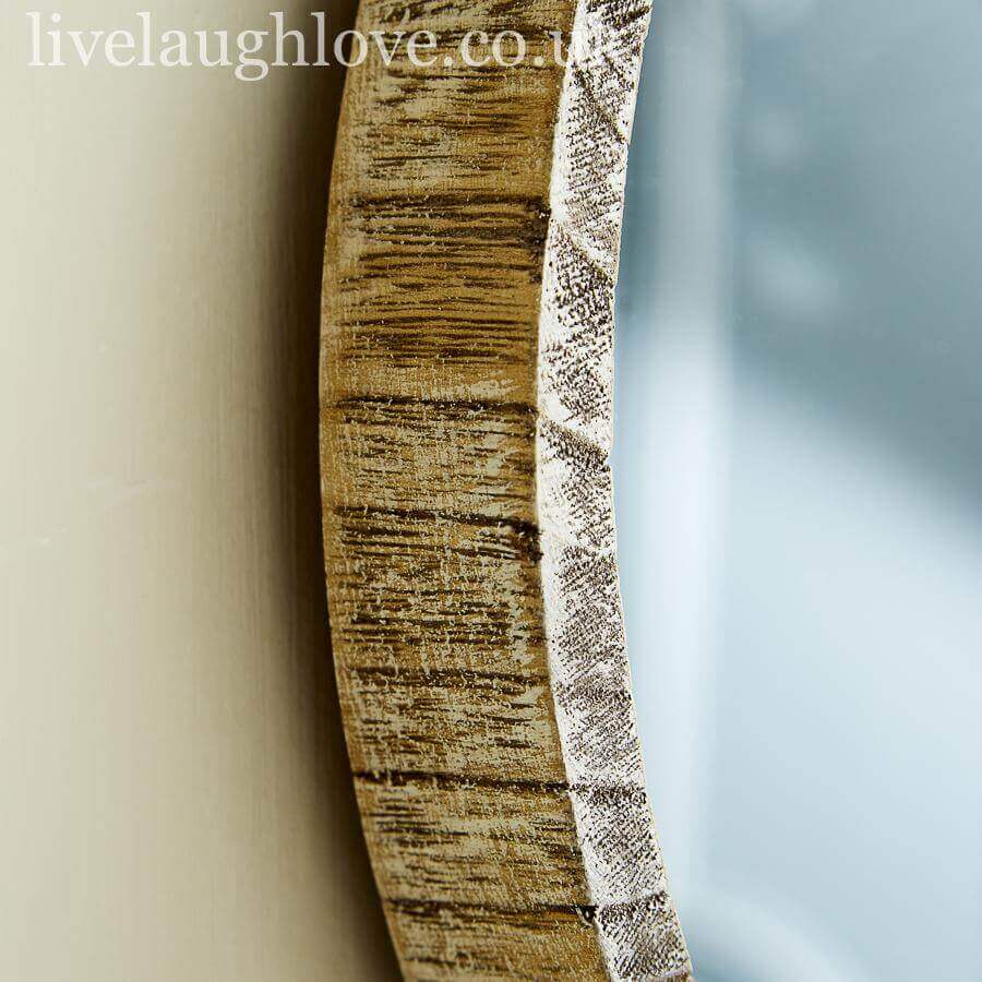 Mirino | Wandspiegel Bullauge aus Holz mit maritimer Deko, 32,5 cm