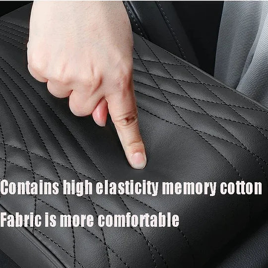 Armelio | Cuscino per bracciolo dell'auto in pelle con memory foam e motivo a rombi