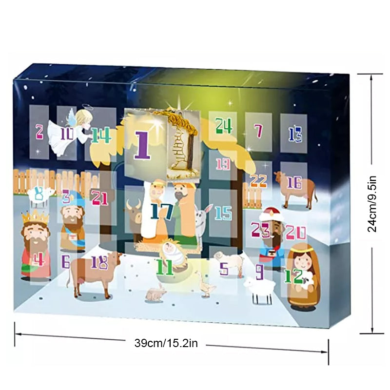 Noelino | Nativity scene advent calendar with 24 toy figures for children