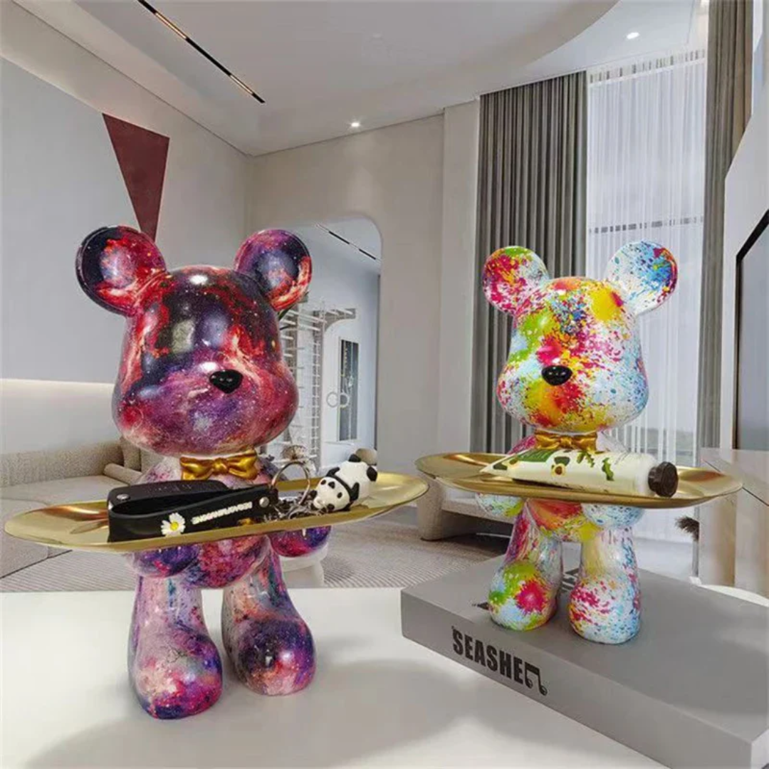 Shyro Kolor | Artistic Bear Figurine in Graffiti Style