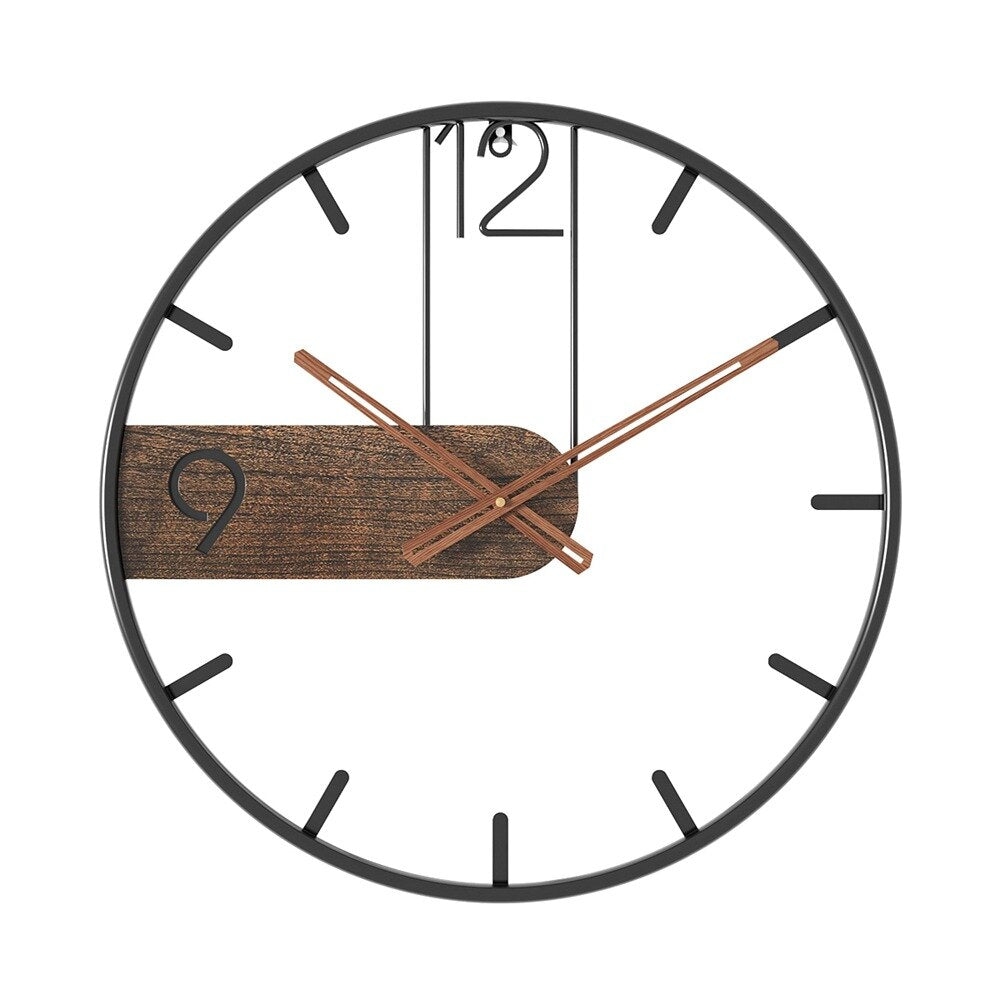 TimberLine | Orologio da parete minimalista in legno di noce e acciaio inox | Bellezza senza tempo per un design abitativo moderno