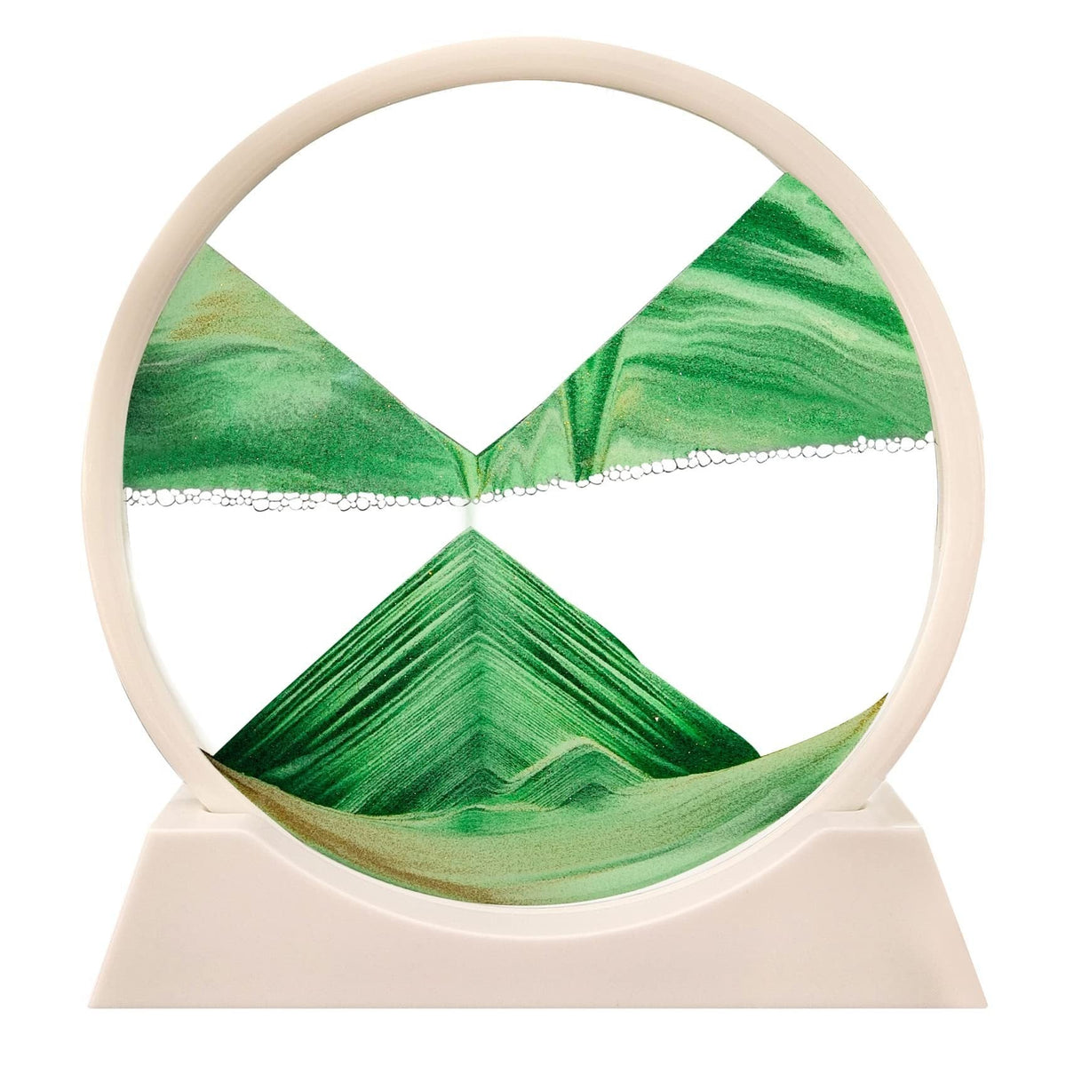Dunvia | Bewegtes Sandbild im Glasrahmen als Dekoration für Schreibtisch und Regal