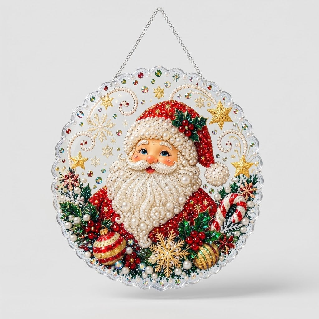 Glitzora | Christmas diamond art craft kit, acrylic ornament 20 × 20 cm