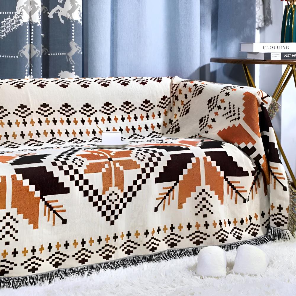 Coperta da picnic boho | Motivo marocchino | Idrorepellente | Misto microfibra-cotone