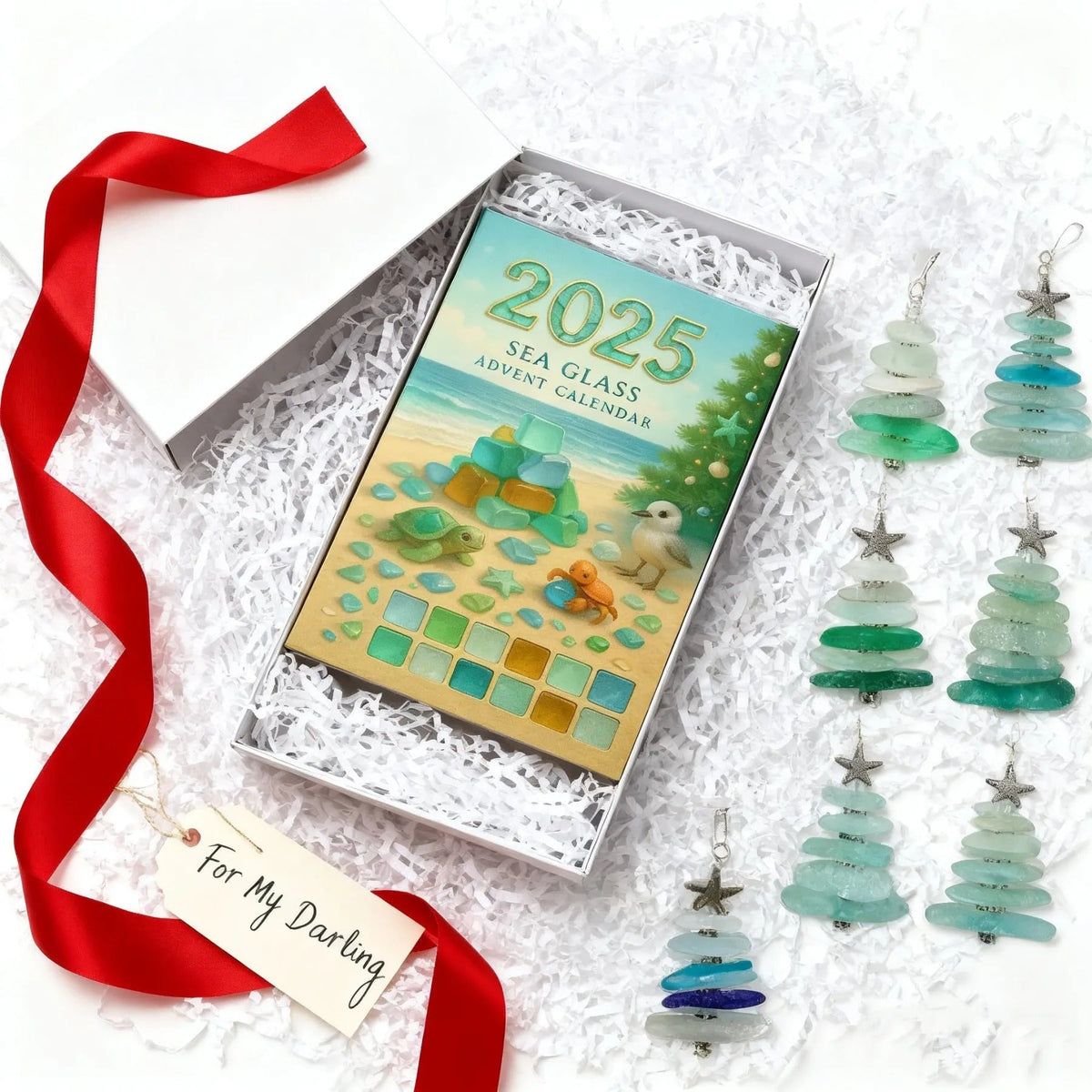Glasmara | 2026 Advent Calendar with Sea Glass, Available Individually or in Sets