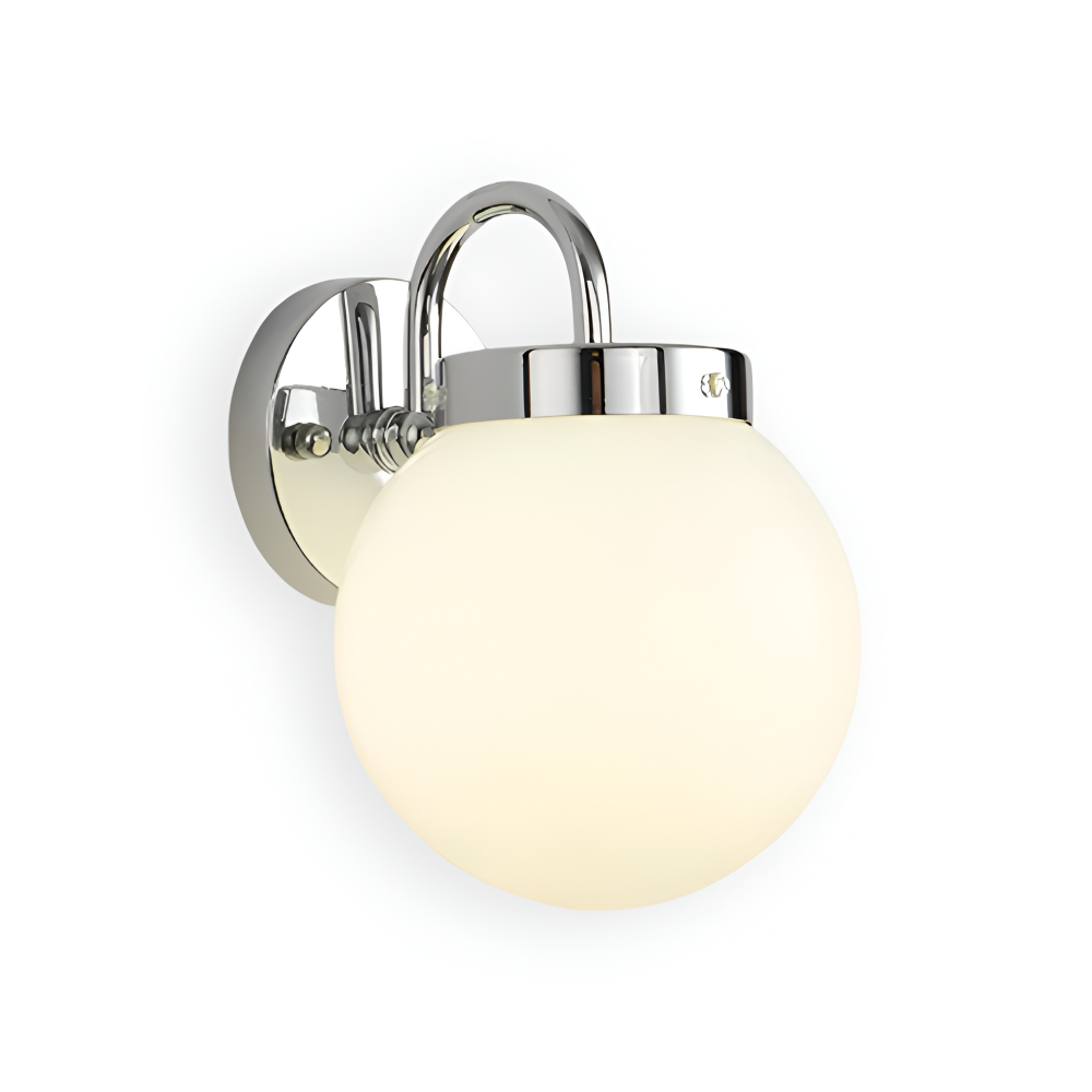 Lunaris – Lampada da parete contemporanea a forma di sfera in vetro con design a strisce e tecnologia LED