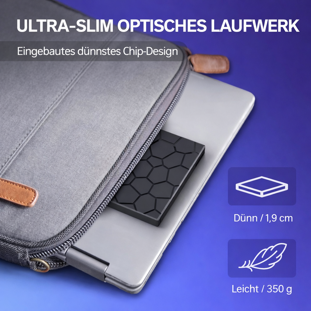 Spinvara | Externes DVD Laufwerk mit USB 3.0, USB-C, Hub und SD-Kartenleser