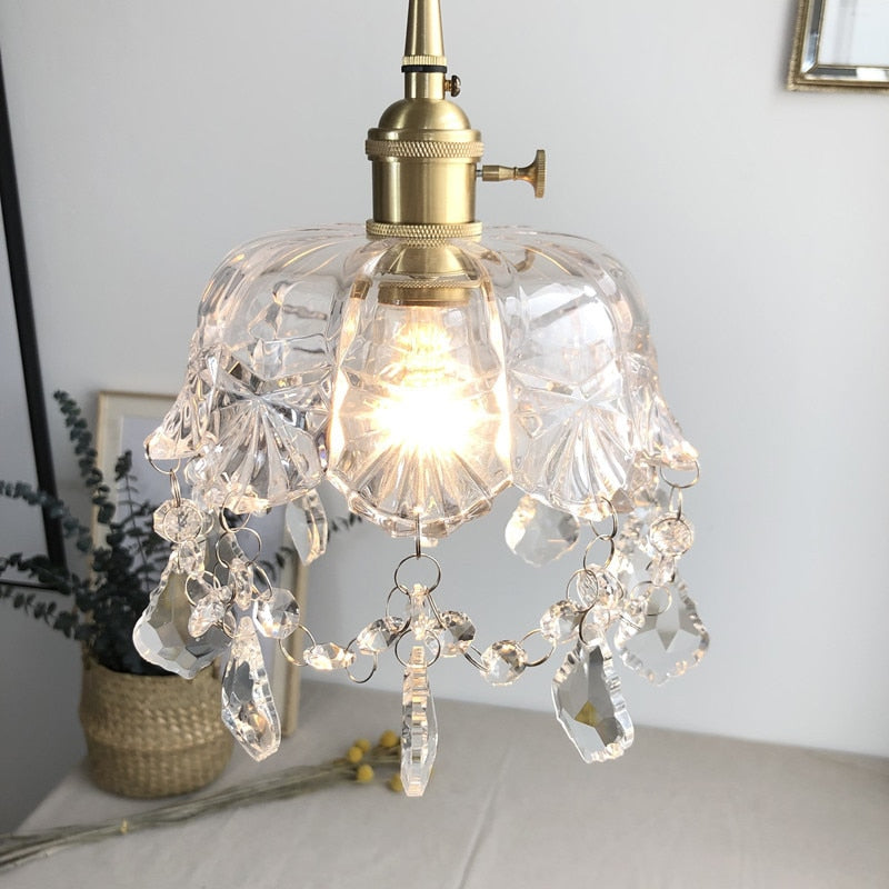 Raysis – Lampada a sospensione in vetro di cristallo trasparente con eleganza senza tempo