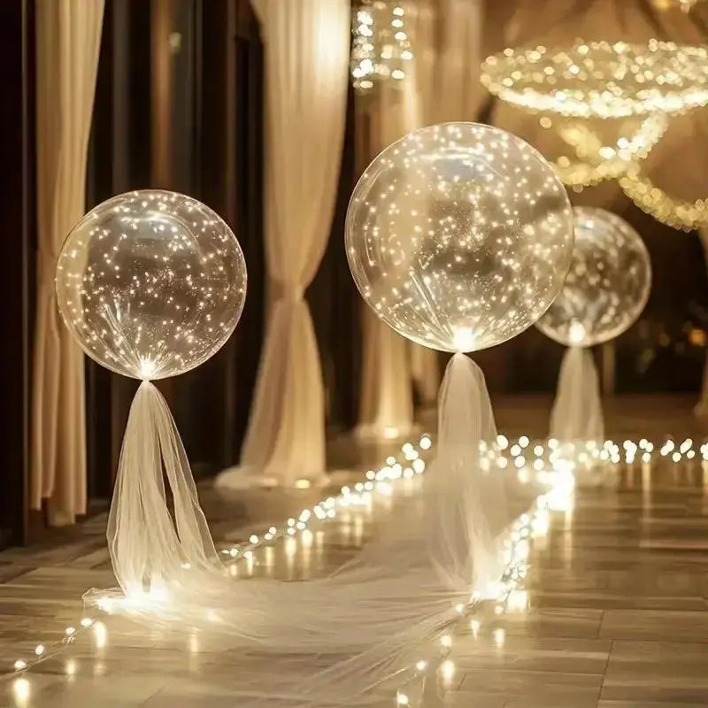 Balluna | Set da 10 palloncini LED, 40 cm, con catena luminosa bianco caldo