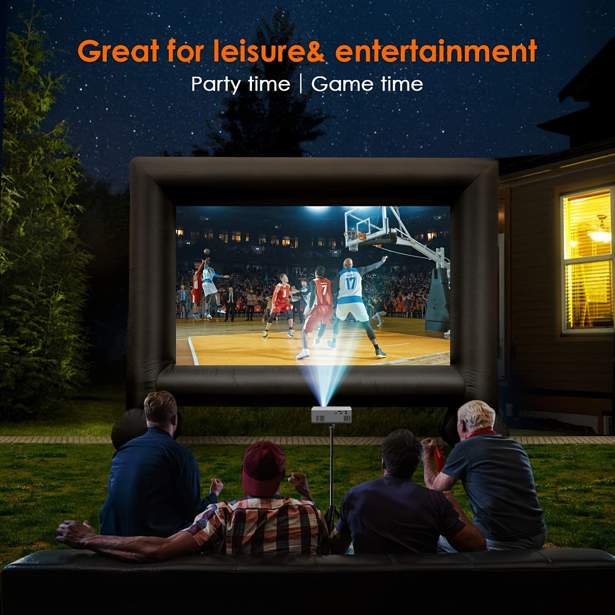 Taschio | Mini Beamer mit Handy-Anschluss für Heimkino und Filmabende