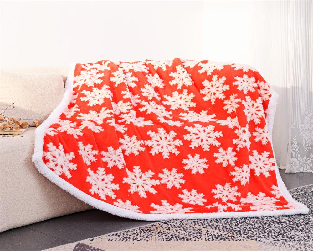 Brehn | Christmas Cozy Blanket with Snowflakes, 127 × 150 cm, Washable
