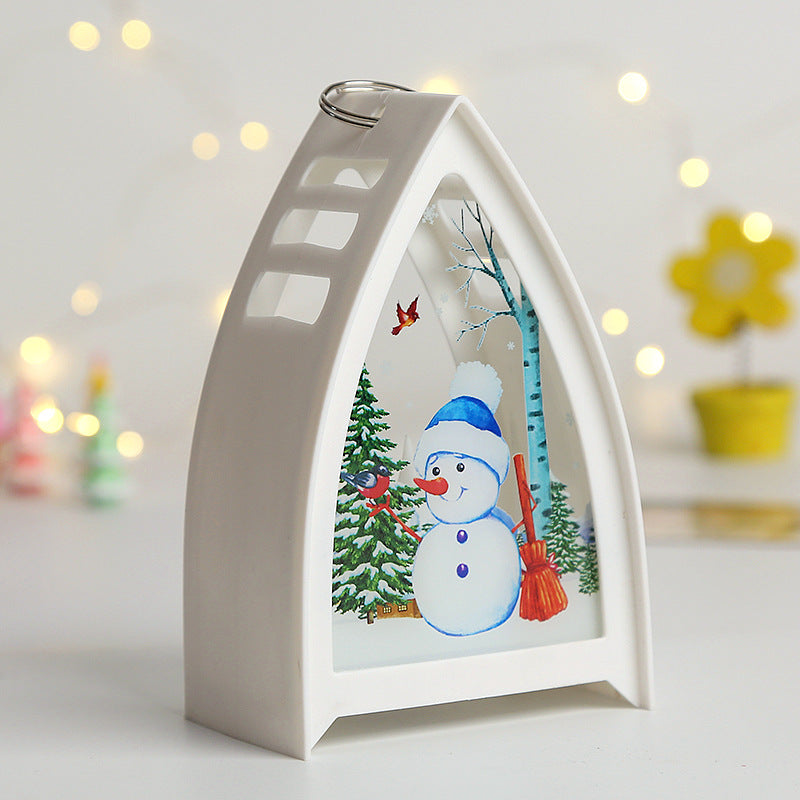 Glimara | Lanterna decorativa natalizia con motivo invernale illuminato