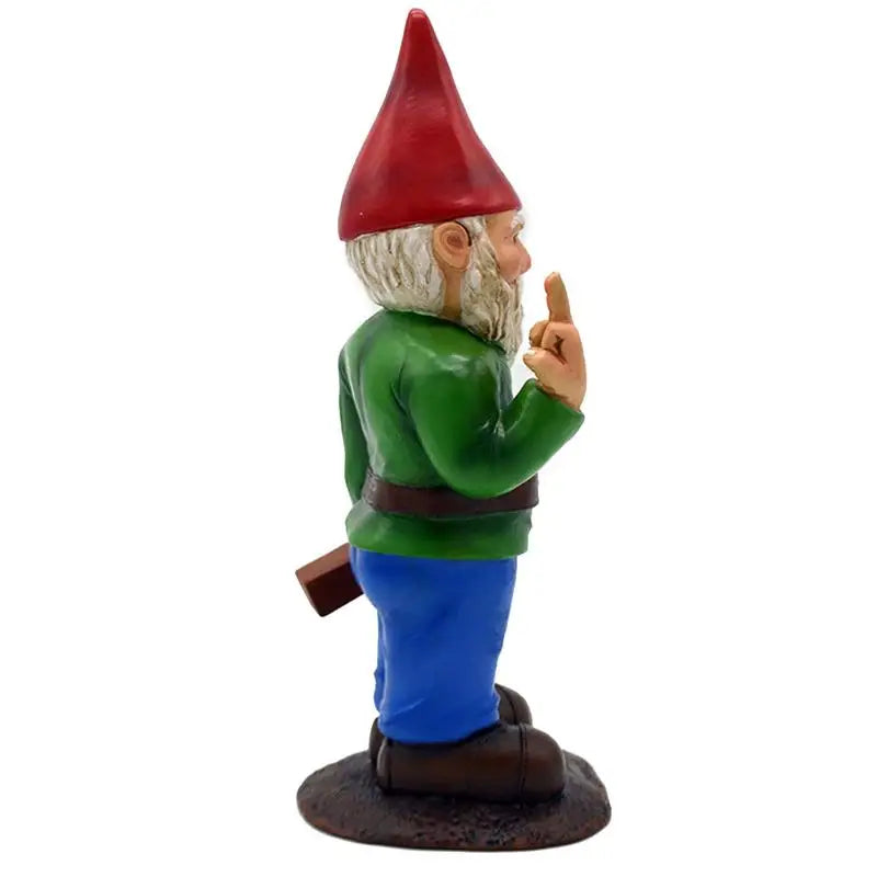 Figura nano da giardino | Nano ubriaco con dito medio | Decorazione da giardino divertente | Resina sintetica