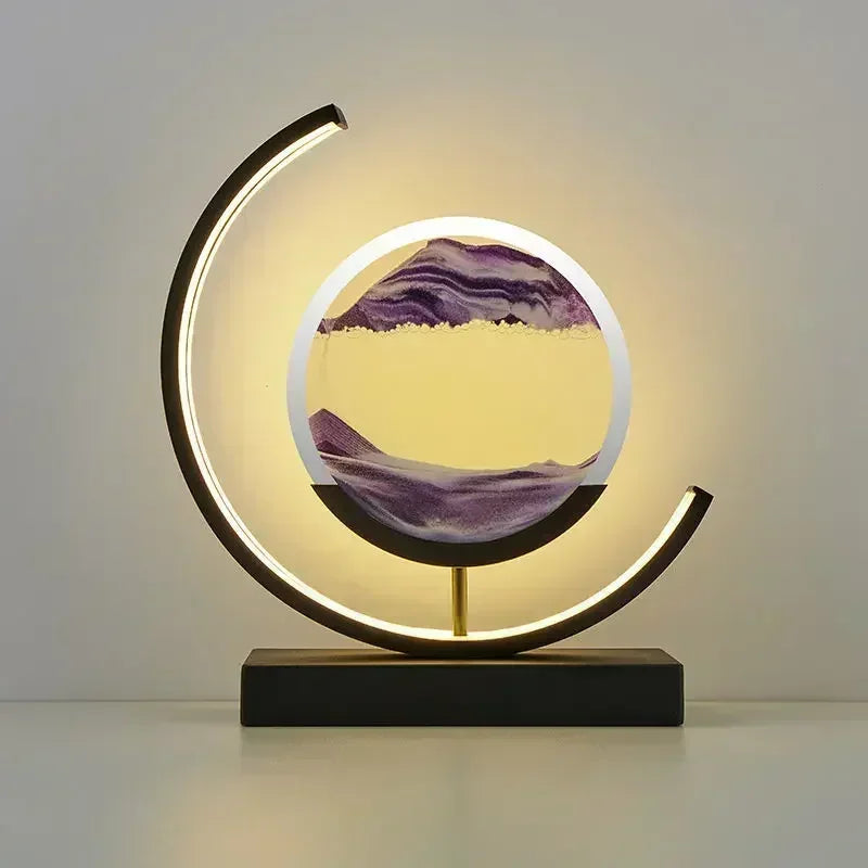 Soluna Drift | Lampada da tavolo LED con immagine di sabbia in movimento ed effetto clessidra 3D