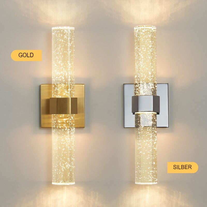 Applique LED da bagno moderna – Design elegante con vetro a bolle e protezione IP44