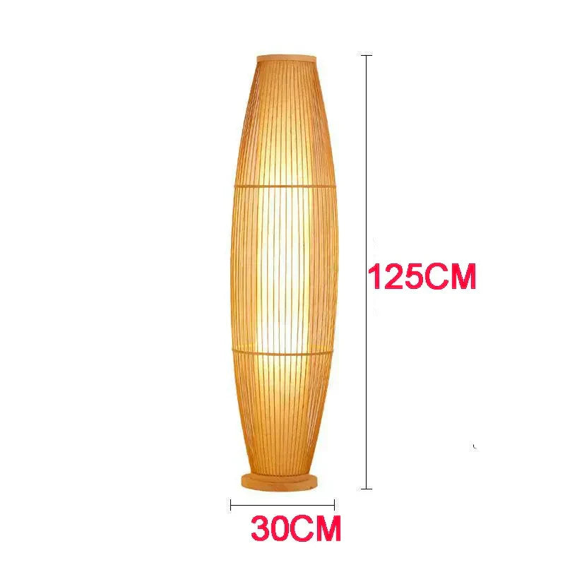 EcoBambu | Lampada Japandi in bambù | Lampada da terra LED sostenibile con design naturale per soggiorno