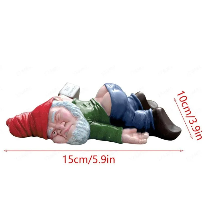Garden Gnome Figurine | Drunken Gnome 15 cm | Weatherproof | Resin
