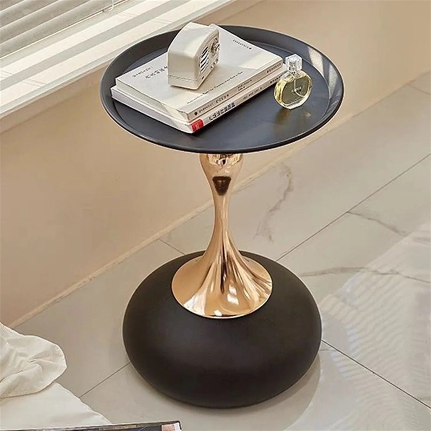 Auranelle | Round Designer Side Table in Light Italian Luxury Style