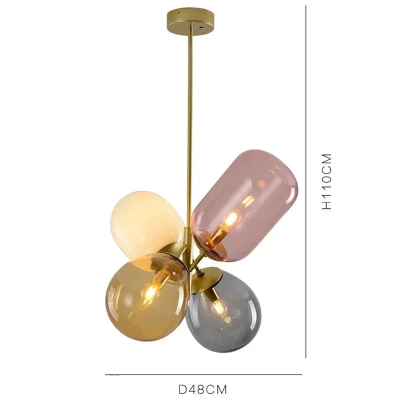 Antheia – Lampada a sospensione di lusso in vetro colorato con design artistico