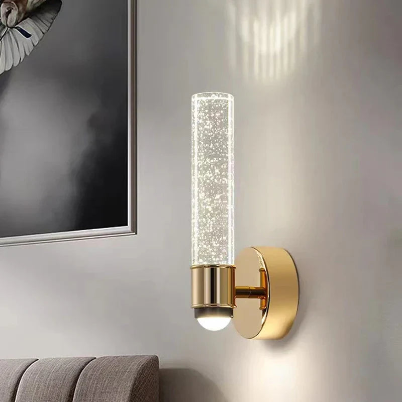 Lampada da parete in cristallo – Lampada da parete glamour con vetro a sfera e struttura in metallo