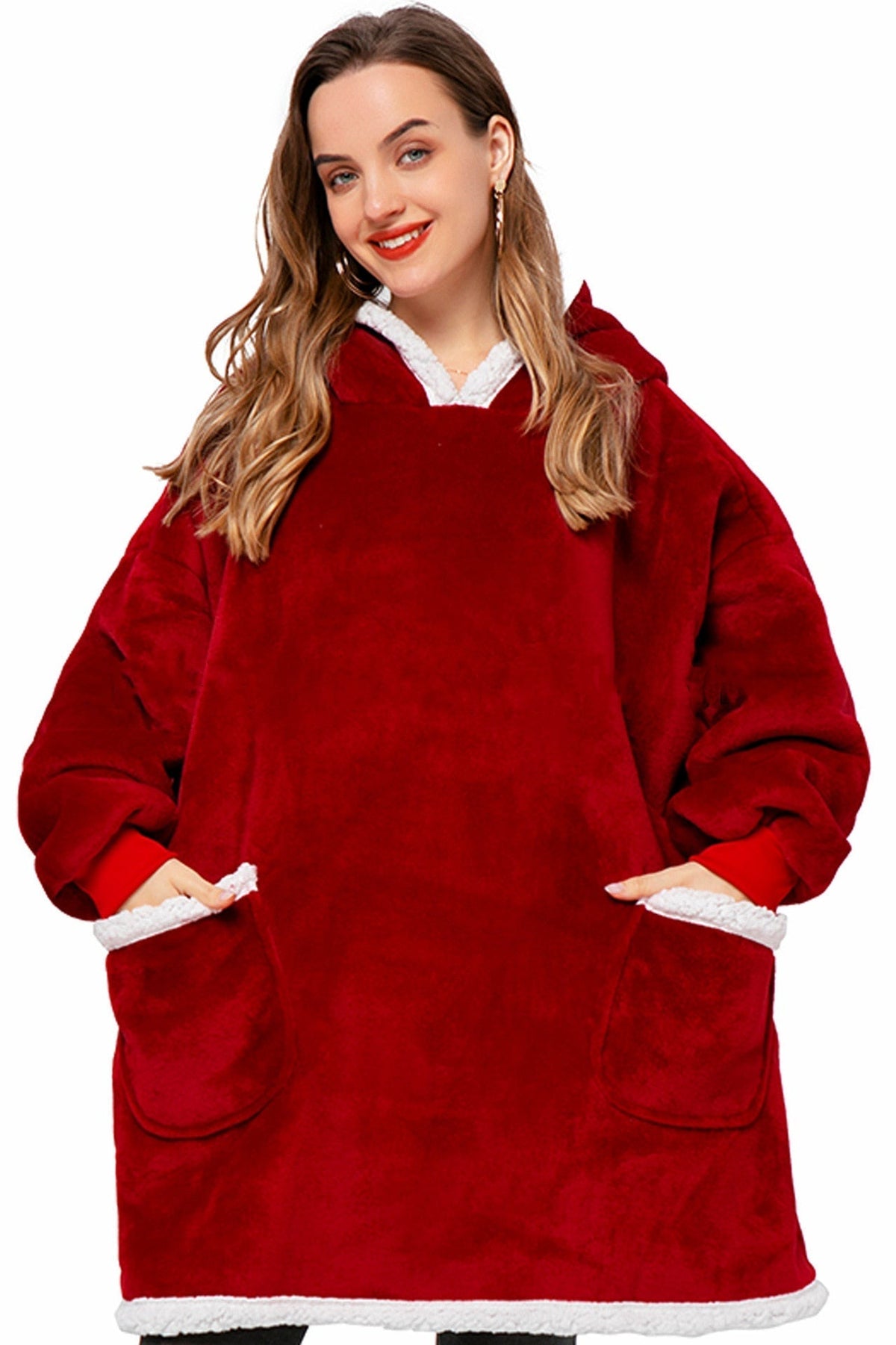 Snuvia | Cozy blanket with sleeves in fluffy fleece for the sofa and reading