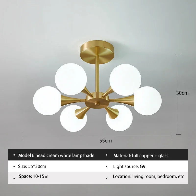 Lunavoire Sphere | LED Ceiling Light with Glass Globe for Living and Bedroom