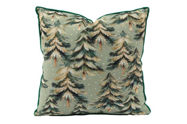 Silvaro | Sofakissen mit Winterwald-Motiv, 45 × 45 cm, mit Füllung