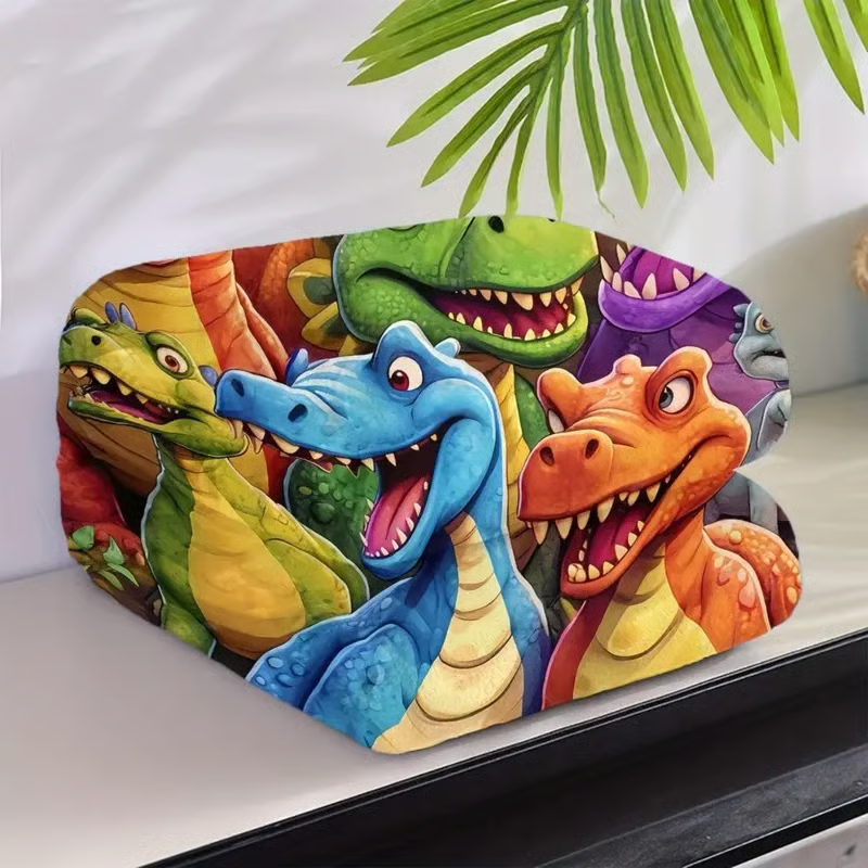 Saurilo | Flannel throw blanket with dinosaur print, lightweight and washable