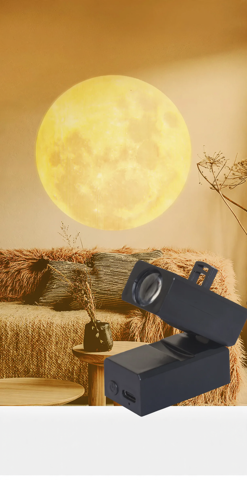 Planexo | Nachtlicht Planeten-Projektor mit Erde und Mond, USB-betrieben