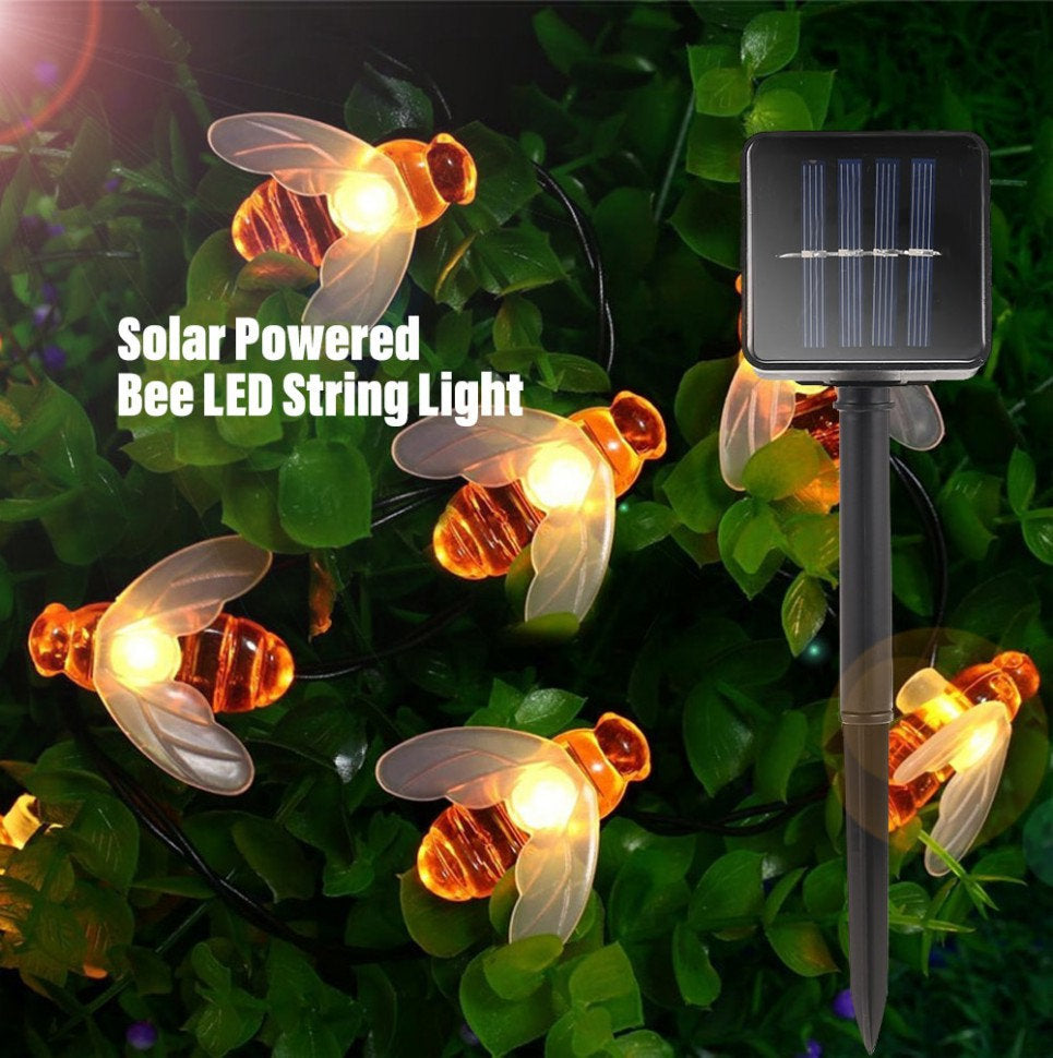 Catena luminosa solare con api mellifere – Impermeabile e a risparmio energetico per il giardino