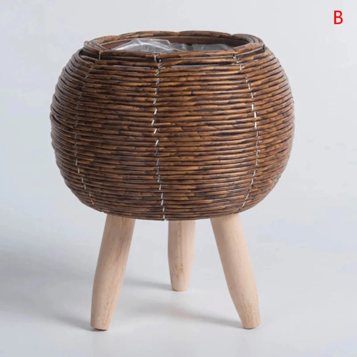 Liora Puck | Vaso per piante color naturale in plastica leggera per interno ed esterno