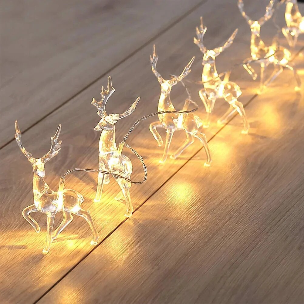 Renvia | Rentier Lichterkette mit 10 LEDs, 1,5 m, batteriebetrieben für innen