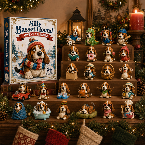 Basset Hound Acryl Adventskalender 2026