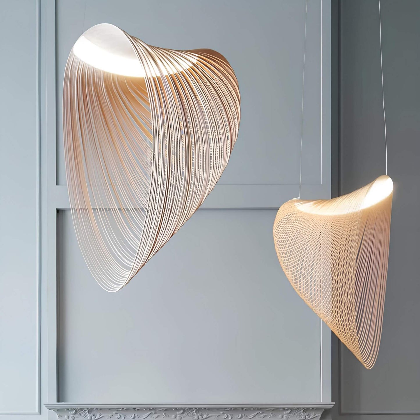 Amaris – Lampada a sospensione scandinava in metallo con dettaglio in legno di quercia per sala da pranzo & cucina