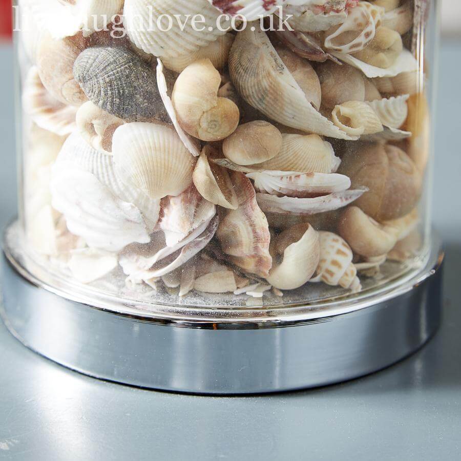 Conchiva | Tischlampe mit Glasfuß und echten Muscheln, E27, 52 cm