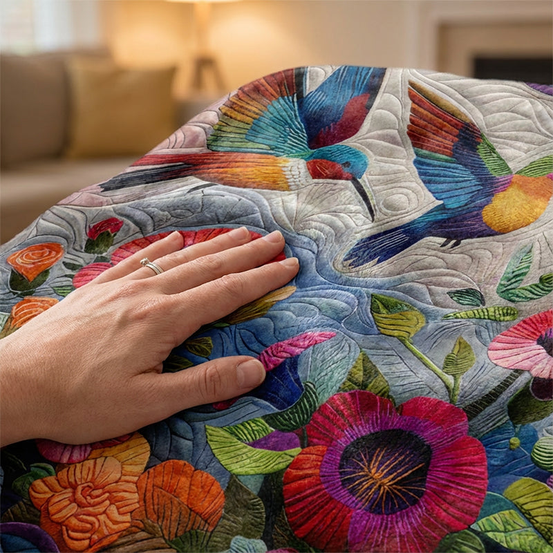 Blumari | Flannel Cozy Blanket with Floral Pattern, Washable, in 6 Sizes