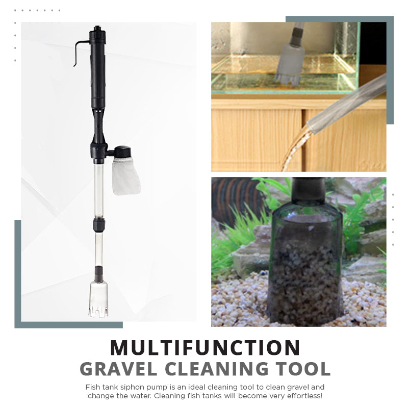Aquelo | Electric Aquarium Gravel Vacuum with Filter Bag, Battery-Powered