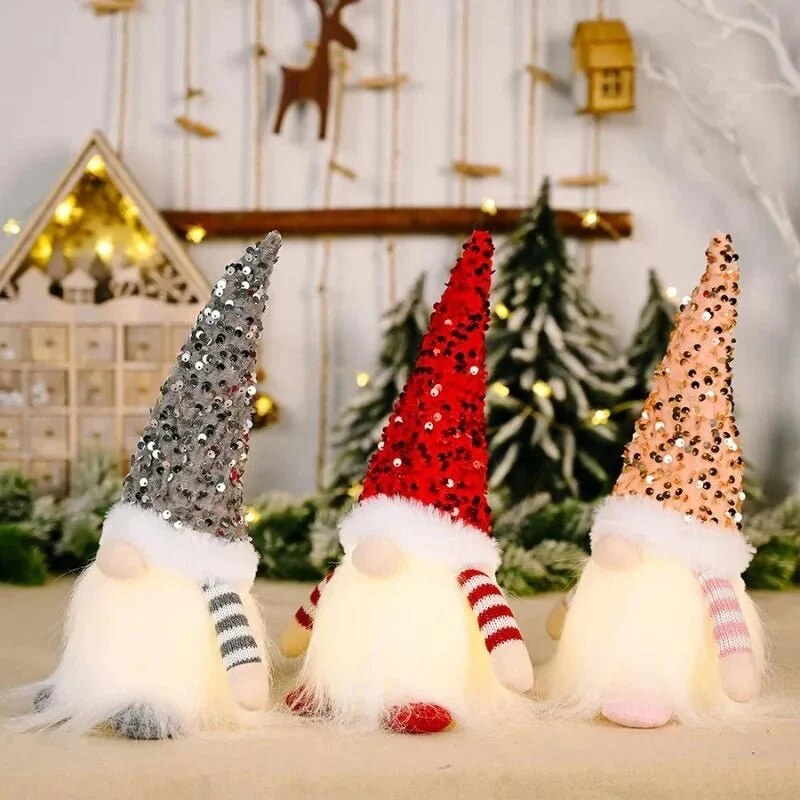 Gnomira | Christmas gnome with lights, battery-powered, 30 cm