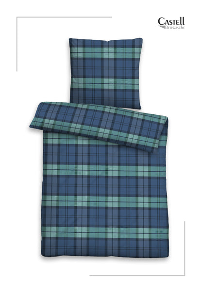 Tartova | Feinbiber Bettwäsche aus 100 % Baumwolle mit Tartan-Karo