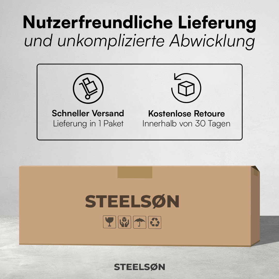 Brenvik | Kaminholzregal aus verzinktem Stahl, wetterfest, höhenverstellbare Füße
