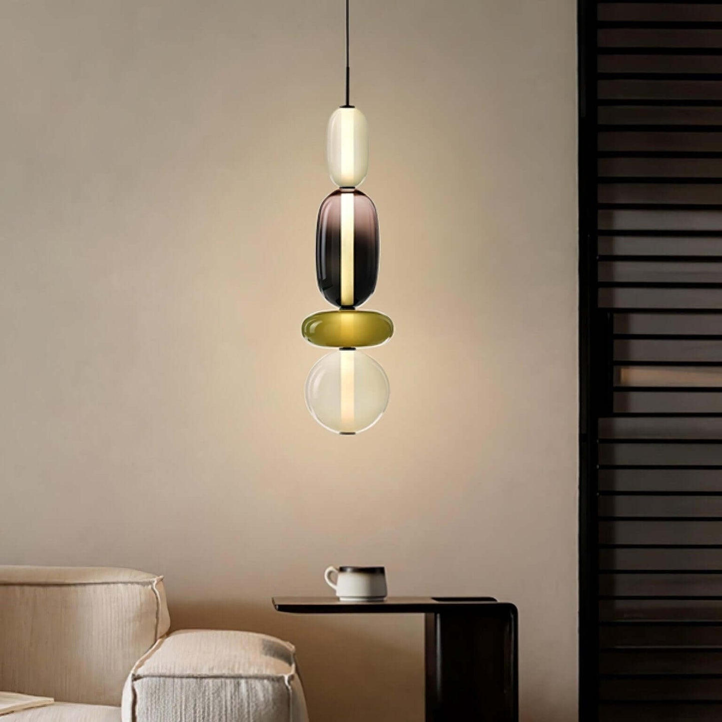 Lampada a sospensione elegante da designer – Vetro colorato moderno