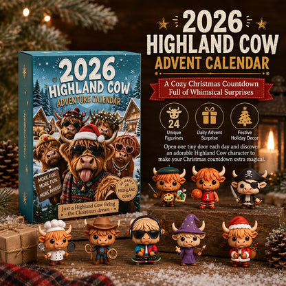 Zottelia | 2026 Advent Calendar with 24 PVC Highland Cow Figures