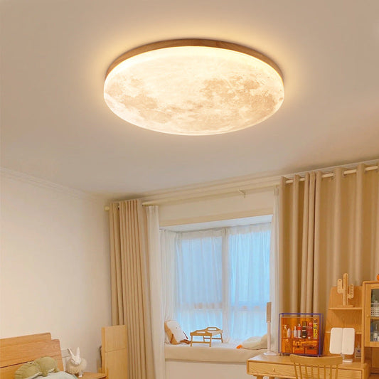 Moderne Minimalistische Mond Runde Hardware PVC Acryl LED Deckenleuchte Für Das Wohnzimmer