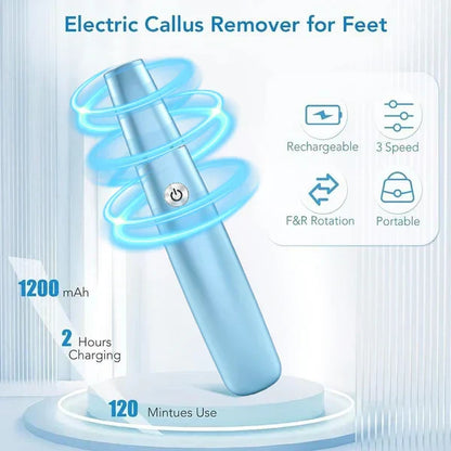 Pedivra | Elektrischer Hornhautentferner mit 3 Stufen, USB-Akku und 360° Walze