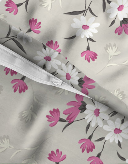 Brombia | Ropa de cama de franela de algodón con estampado floral, de 3 piezas con sábana bajera