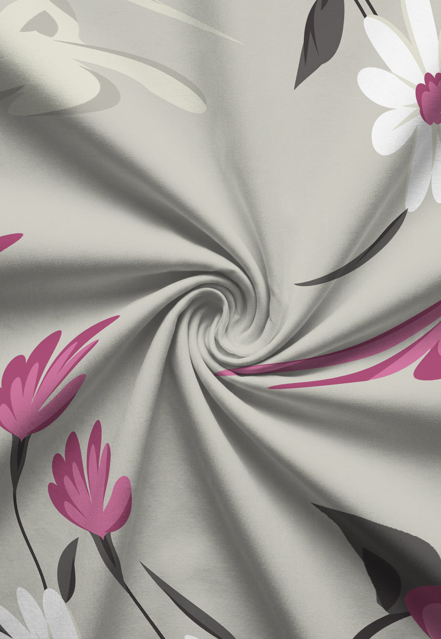 Brombia | Ropa de cama de franela de algodón con estampado floral, de 3 piezas con sábana bajera