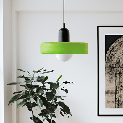 Lunari Halo | Lampada a sospensione in vetro colorato in stile Bauhaus